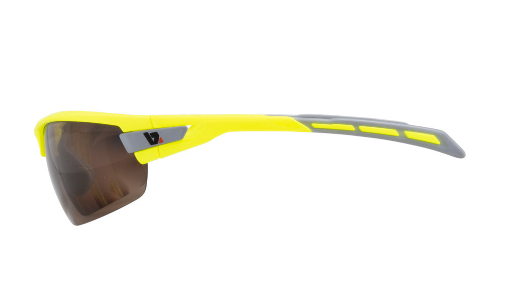 PHO Fluro Yellow Frame with Amber POLARISED bifocal lenses