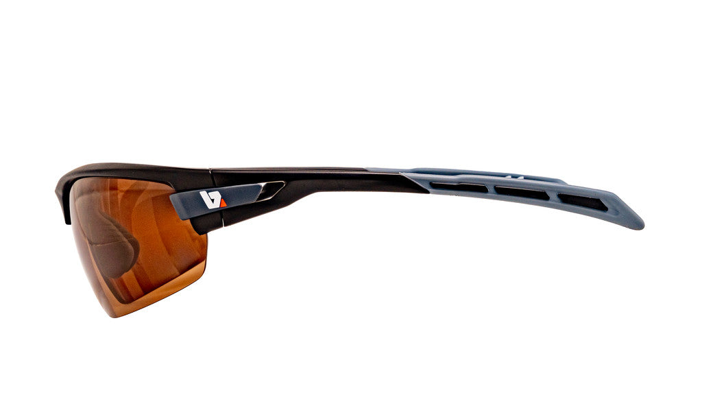 PHO Matt Black Frame with Amber POLARISED bifocal lenses