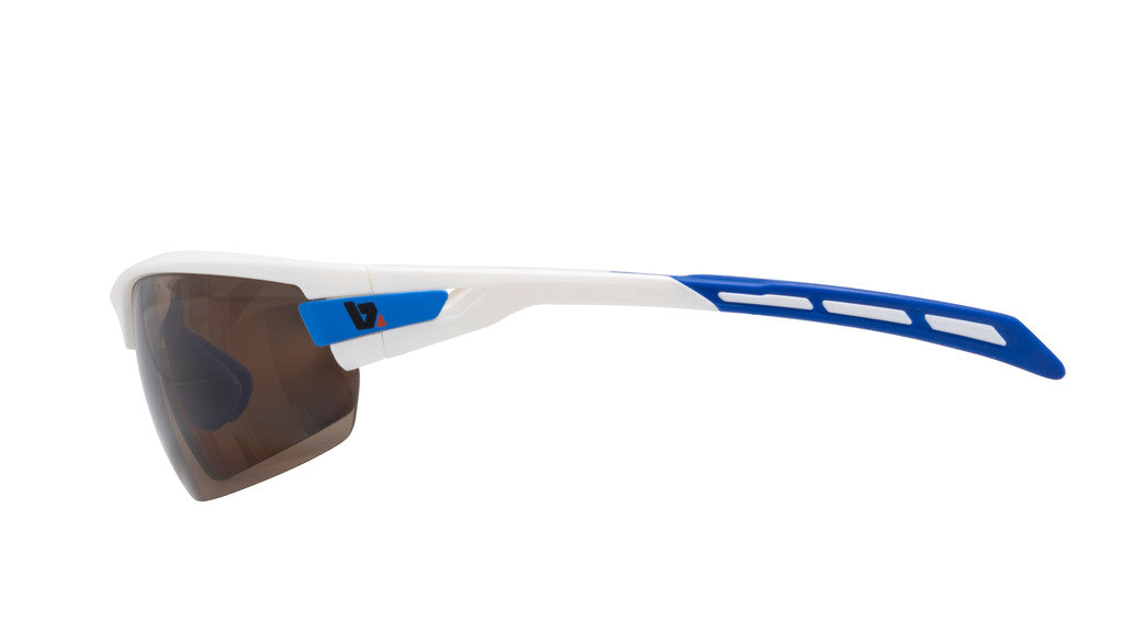 PHO White Frame with Amber POLARISED bifocal lenses