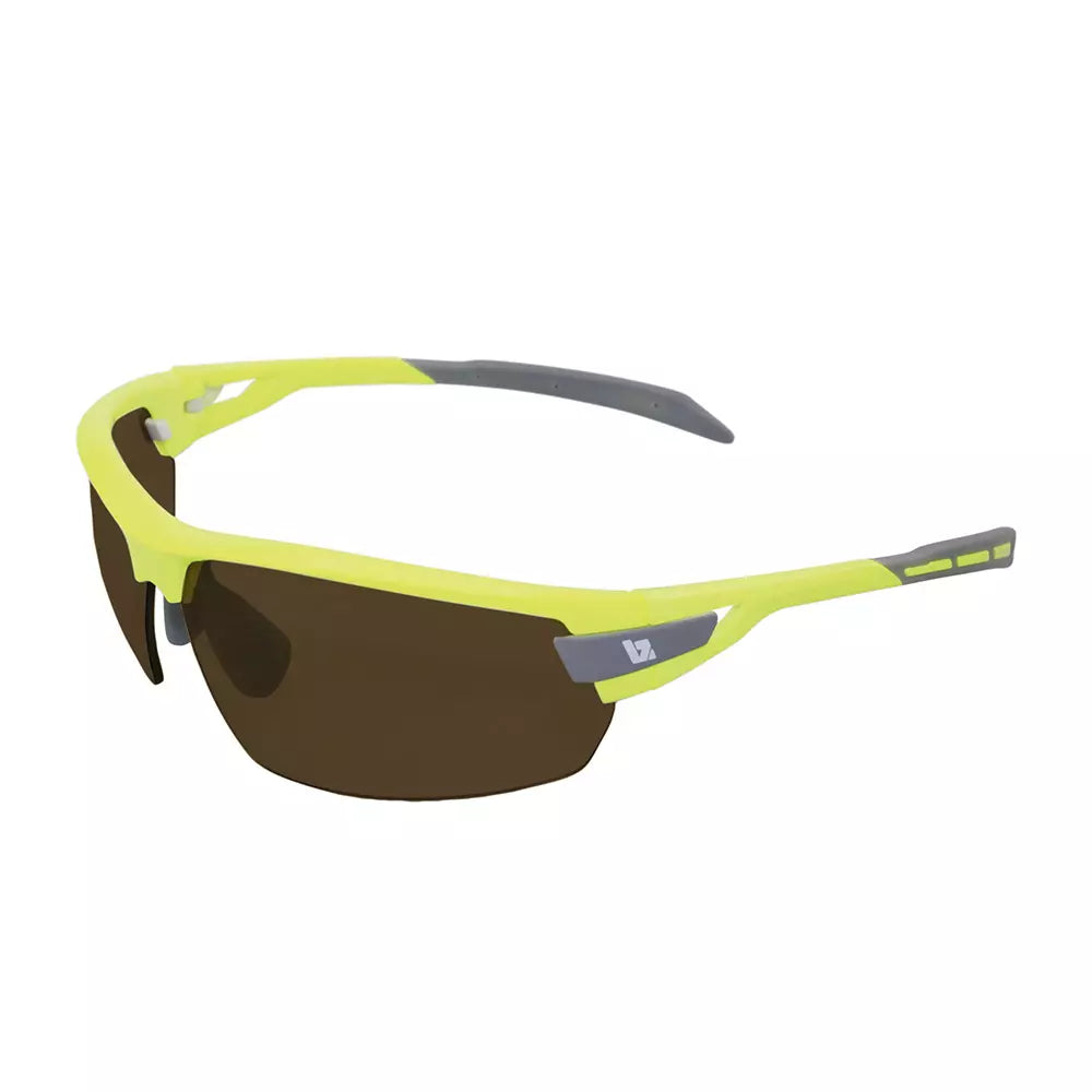 PHO Fluro Yellow Frame with Amber POLARISED bifocal lenses – bz-optics-nz