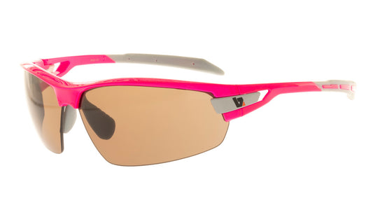 PHO Pink Frame with Amber POLARISED bifocal lenses