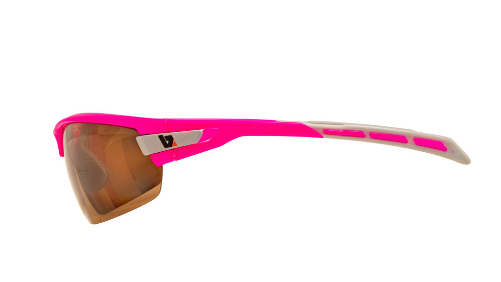 PHO Pink Frame with Amber POLARISED bifocal lenses